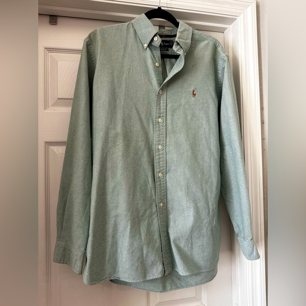 TWO Ralph Lauren Classic Fit Polos (Green and light blue)
